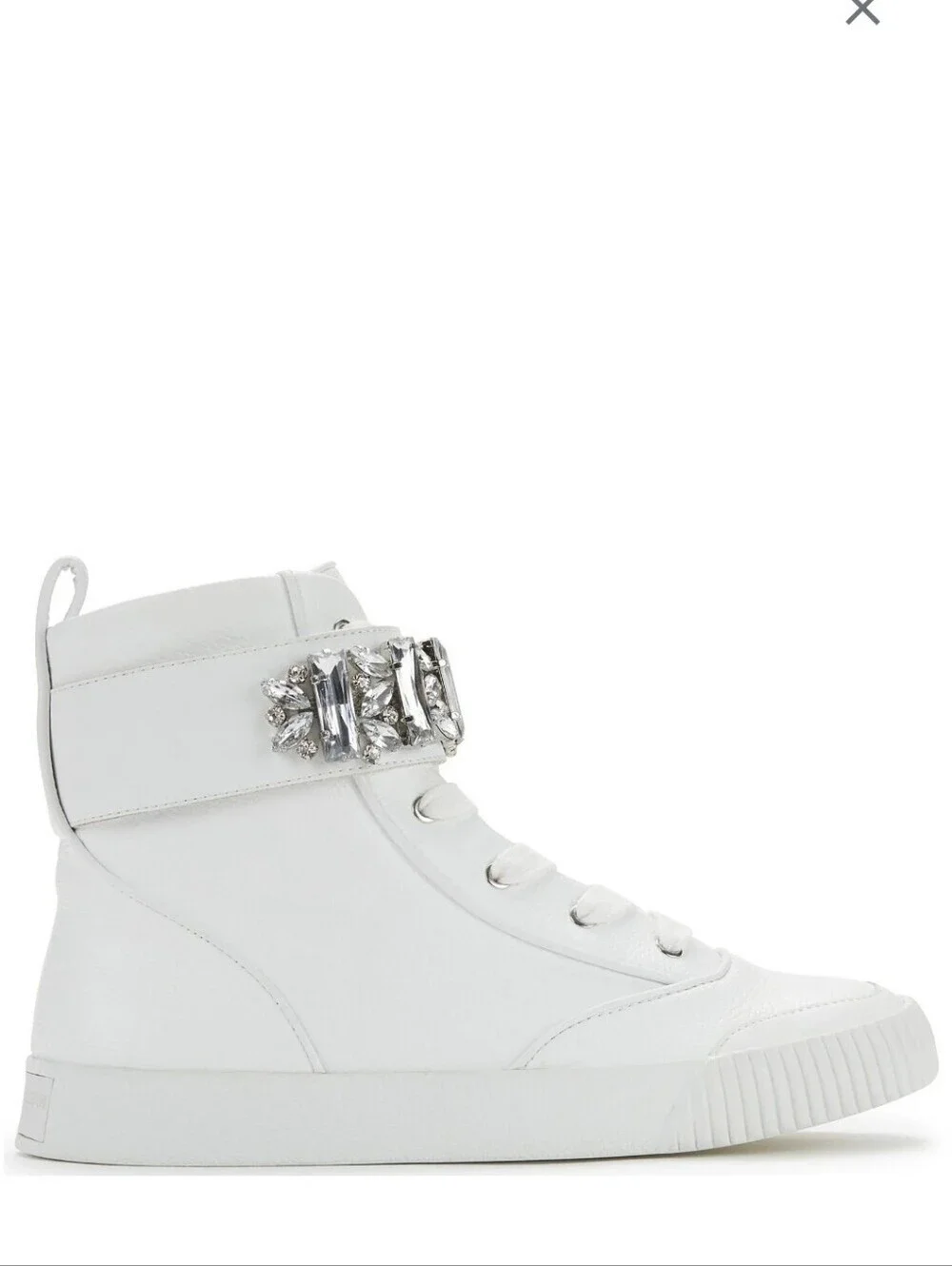 Karl Lagerfeld Paris Womens Jeren Buckled High-Top Sneakers Jeweled Size 7.5 NEW